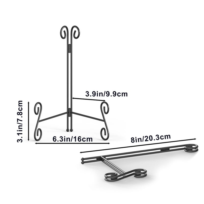 Hemylu Plate Stands For Display  8+10+12 Inch Easel Stand For Decoration  3 Pack Black Metal Plate Holder For Photos  Cookbooks  Albums - Image 3