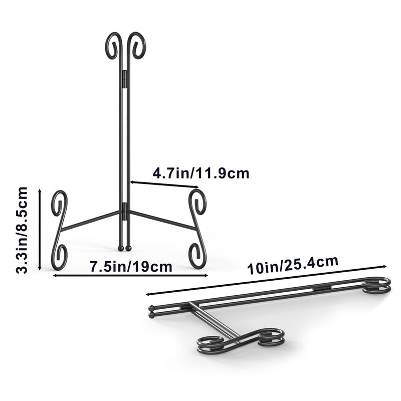 Hemylu Plate Stands For Display  8+10+12 Inch Easel Stand For Decoration  3 Pack Black Metal Plate Holder For Photos  Cookbooks  Albums - Image 4