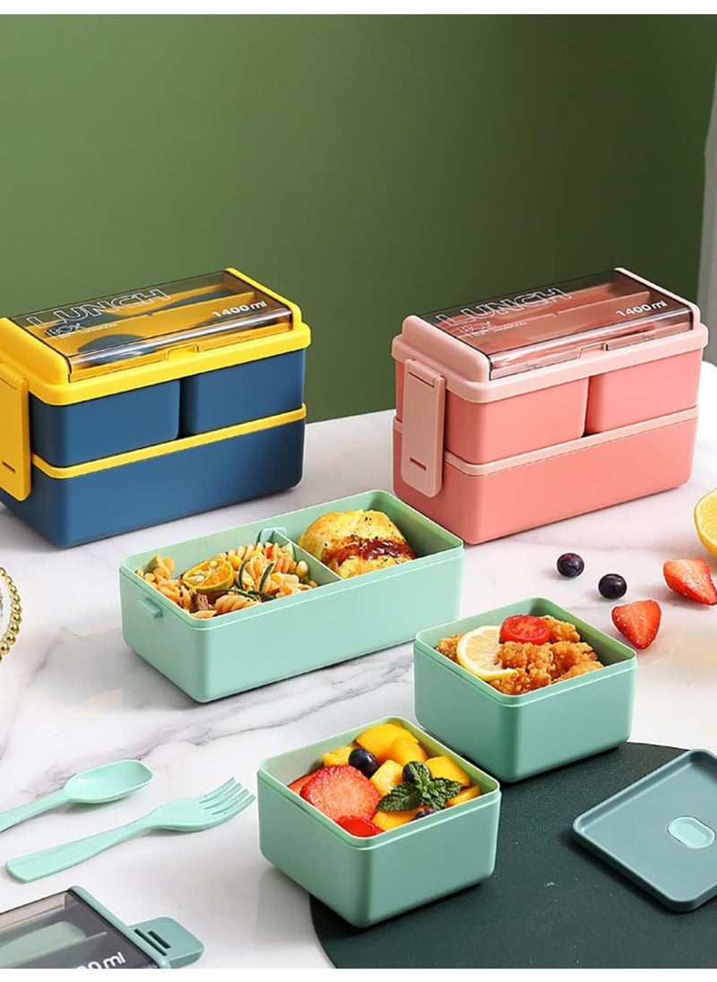 Generic Bento Box Adult Lunch Box,49OZ Leakproof Eco-Friendly Stackable Bento Lunch Box Meal Prep for Dining Out, Work, Picnic, School  - Image 3