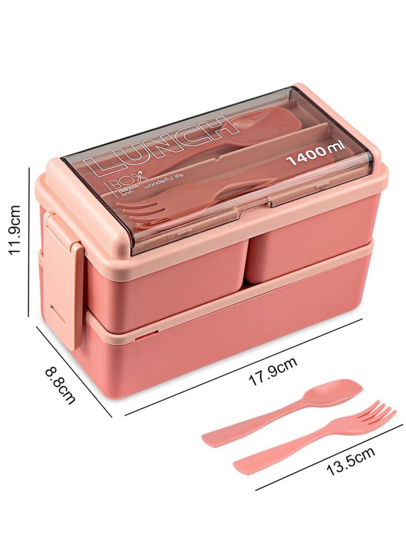 Generic Bento Box Adult Lunch Box,49OZ Leakproof Eco-Friendly Stackable Bento Lunch Box Meal Prep for Dining Out, Work, Picnic, School  - Image 2