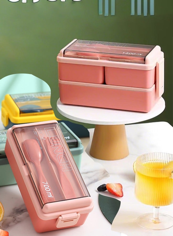 Bento Box Adult Lunch Box,49OZ Leakproof Eco-Friendly Stackable Bento Lunch Box Meal Prep for Dining Out, Work, Picnic, School  - Image 1