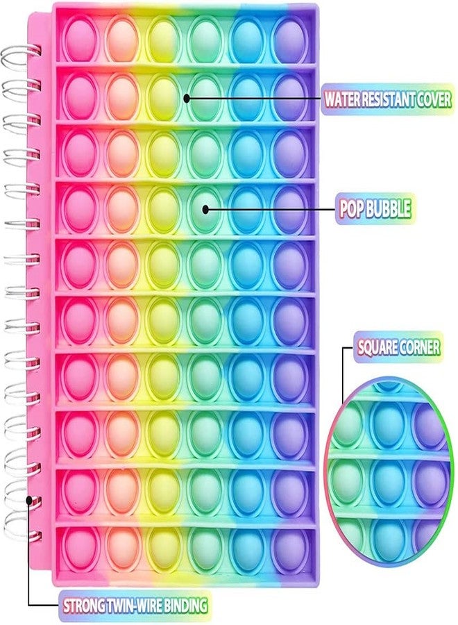 YBN مجموعة هدايا عيد ميلاد YBN مكونة من 5 قطع: دفتر يوميات Pop It Fidget، حقيبة أقلام Pop It، قلم رصاص يونيكورن، قلم رصاص، وممحاة مزخرفة، حقيبة أدوات مدرسية للبنات، مجموعة هدايا تذكارية. - Image 3