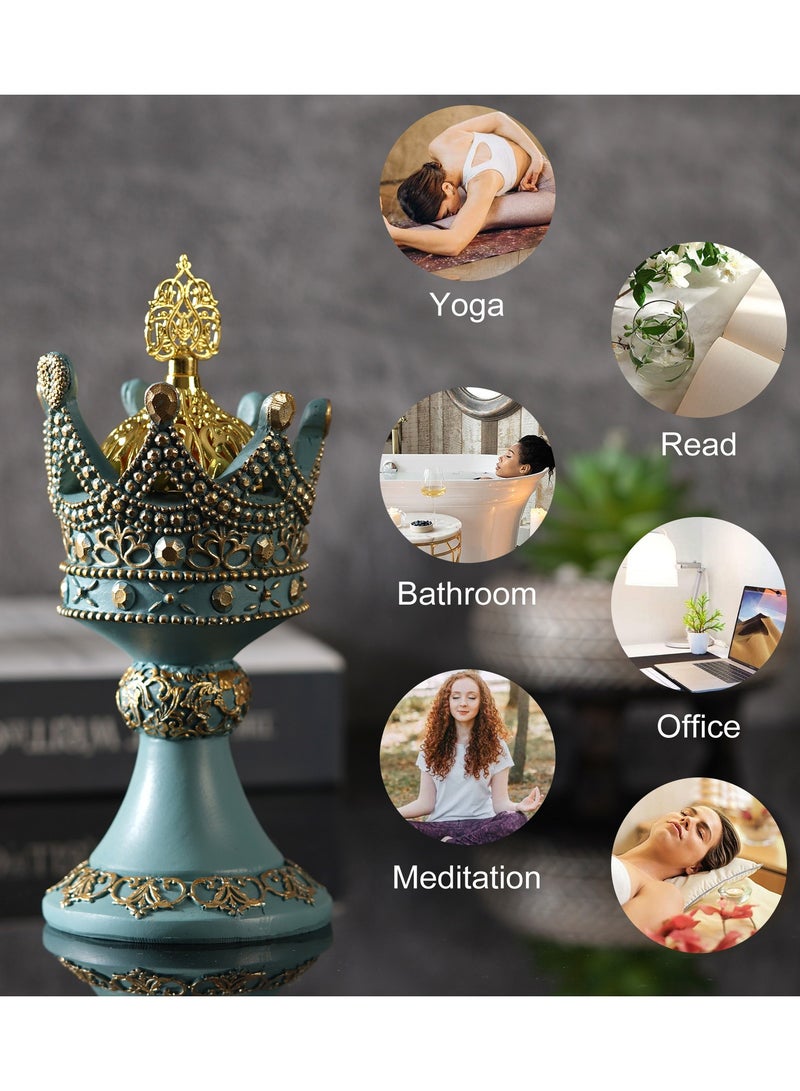 Bakhoor Burner  Frankincense Resin Incense Burner,Gold Pattern Charcoal Incense Burner With Meditation Room,Yoga,Eid Ramadan, Office Living Room ,White  - Image 4
