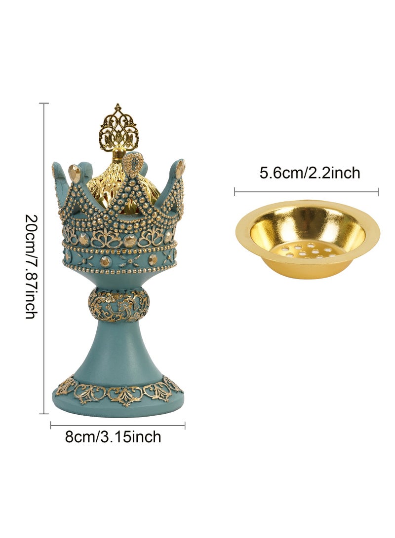 Bakhoor Burner  Frankincense Resin Incense Burner,Gold Pattern Charcoal Incense Burner With Meditation Room,Yoga,Eid Ramadan, Office Living Room ,White  - Image 5