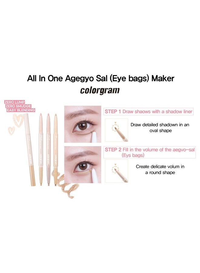 COLORGRAM Under Eye Highlighter Stick - 02 Cool Tone | Shimmery Cream type Brightening Under Eye Glitter liner & Pencil Crayon for Eye Bags, Crease proof, Smudgeproof, Long Lasting Highlighter Stick, - Image 2