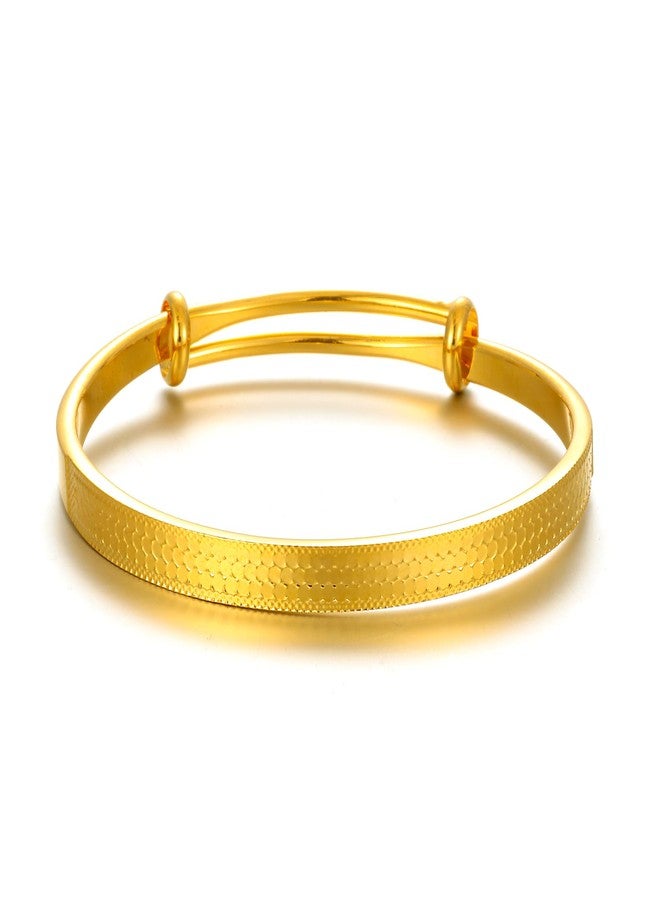 Ethlyn Birthday Gift for her Gold Plated Adjustable Fish Scale Bangle for daily use - Image 1