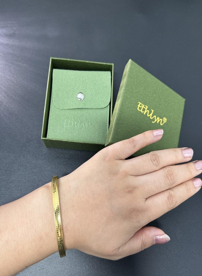 Ethlyn Birthday Gift for her Gold Plated Adjustable Fish Scale Bangle for daily use - Image 2
