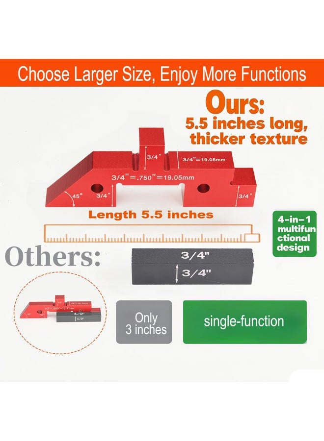 Comfylichi Table Setup Blocks for Woodworking, 14pcs Aluminum Alloy Precision Set up Bars, Precision Height, Depth, Angle & Fence Alignment Gauge Set - Router and Saw Accessories with Storage Case - Image 4