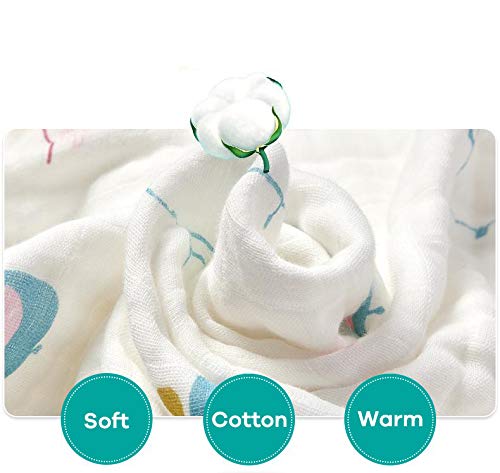 MOM'S HOME Super Soft Absorbent Muslin Organic Cotton Wash Baby Bath Towel- 60X120 CM - (0-3 Years) - Image 3
