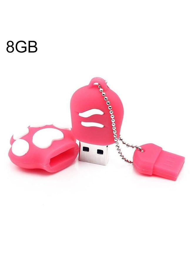 براق 8 جيجا بايت دب على شكل سيليكون على شكل سيليكون USB 2.0 فلاش مع كوب مضاد للغبار (البرقوق الأحمر)  - Image 1
