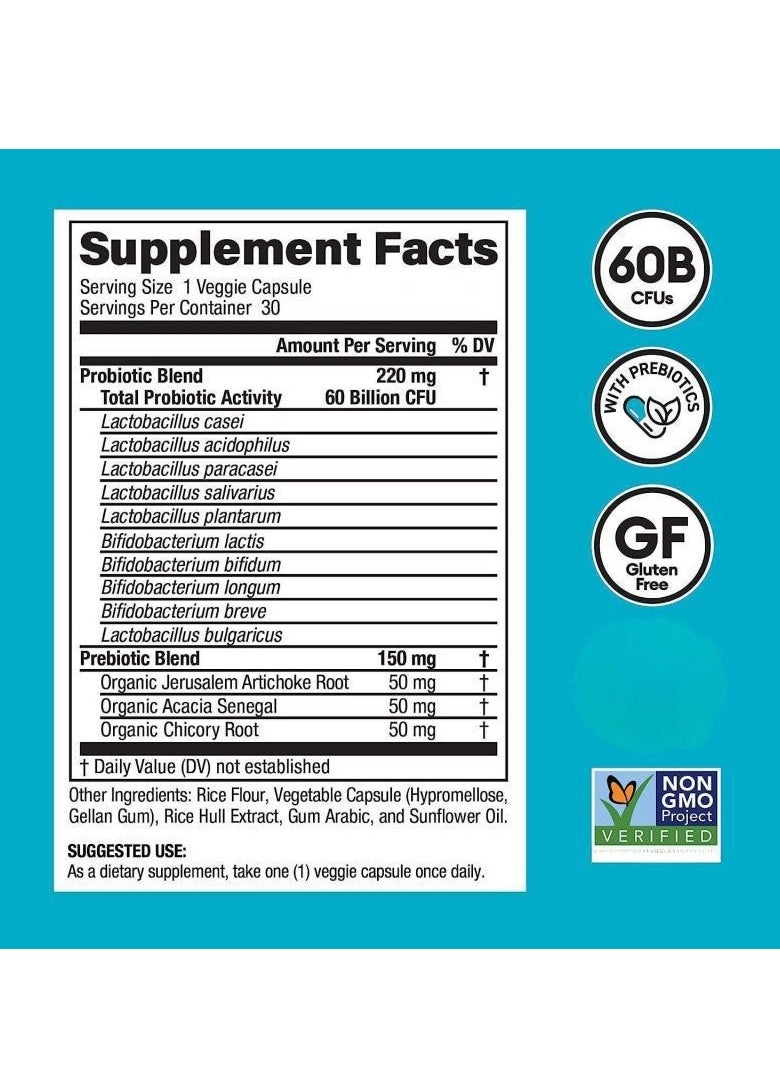 Probiotics 60 Billion CFU - 10 Strains + Organic Prebiotics - Immune, Digestive & Gut Health - Supports Occasional Constipation, Diarrhea, Gas & Bloating - for Women & Men - pzsku/ZC66F380D9D083C042E91Z/45/_/1732162900/f13dbe61-f0d5-4539-b805-392db0425e65