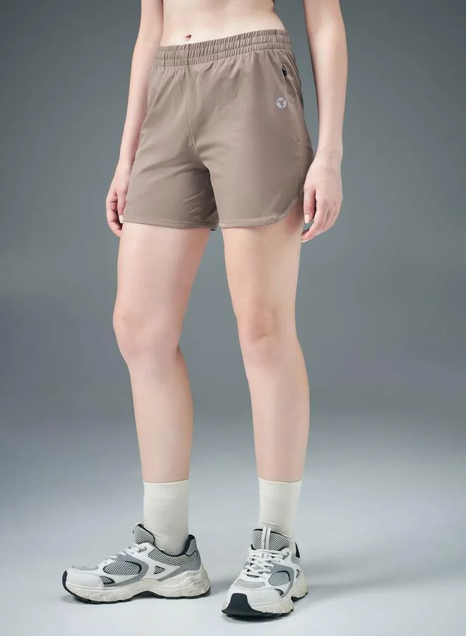 تكنوسبورت Technosport Women Solid Regular Fit Shorts