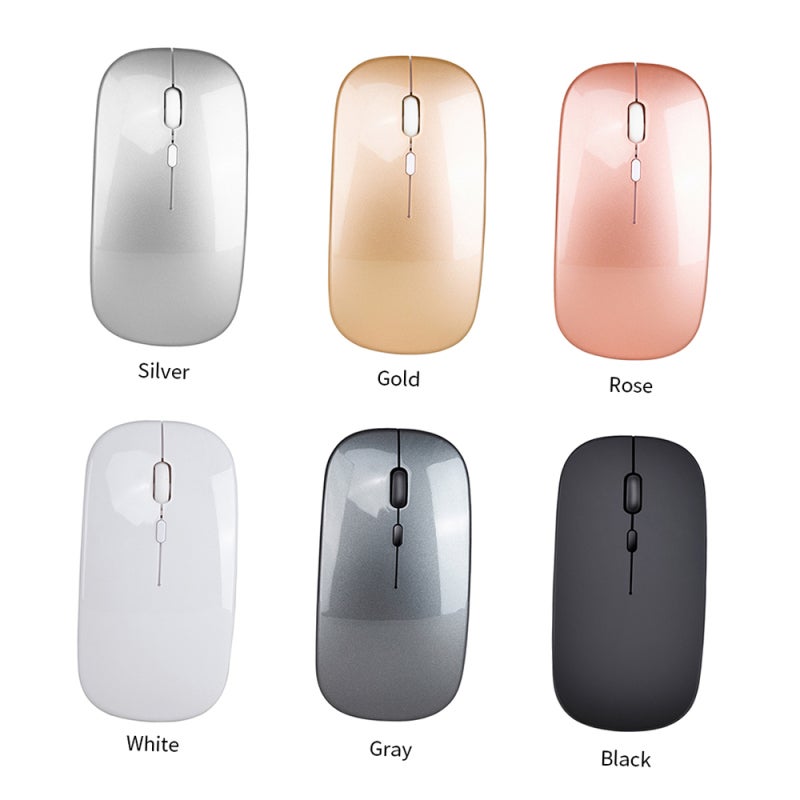 2.4G Wireless Ultra-thin Silent Mouse - 10m/33ft Receiving Distance 3-Gear DPI Up To 1600 DPI Rechargeable White Mouse for Office Use - Image 3