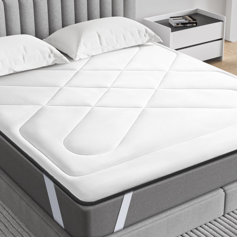 Maxzzz Twin Mattress Pad Cooling Memory Foam Mattress Topper Pillow Top Mattress Protector for 823 Mattresses White