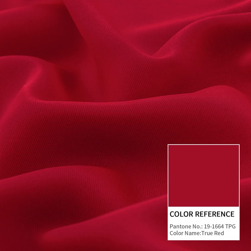 BGment Rod Pocket and Back Tab Blackout Curtains for Bedroom - Thermal Insulated Room Darkening Curtains for Living Room  2 Window Curtain Panels (52 x 72 Inch  Red) - Image 4