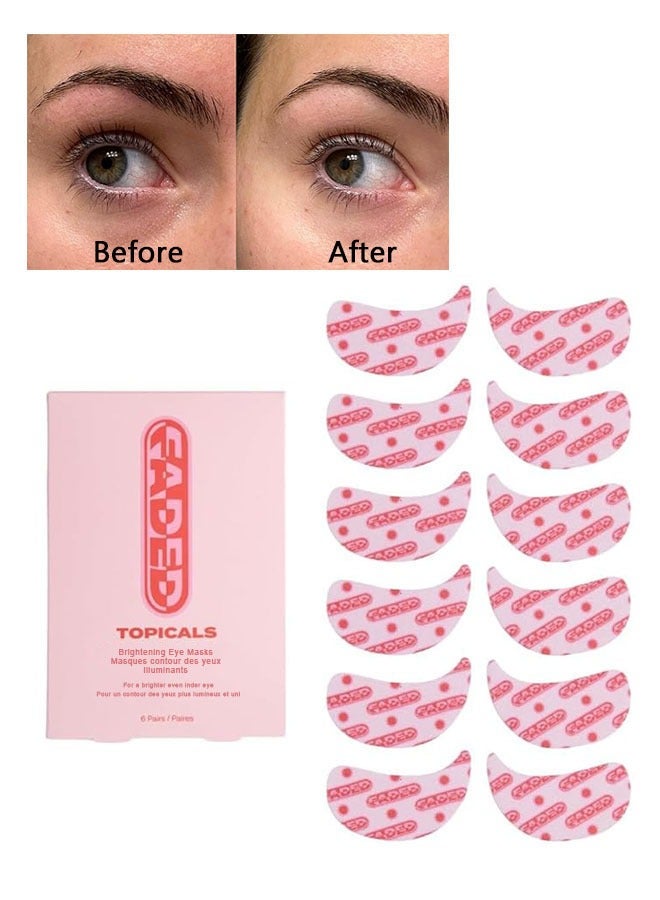 TOPICALS Brightening and Cleaning Eye Masks 6 Pairs, Patches to Depuff, Hydrate, Brighten and Cool, Reduce Dark Circles and Fine Lines, Faded Brightening Under Eye Masks - Image 1