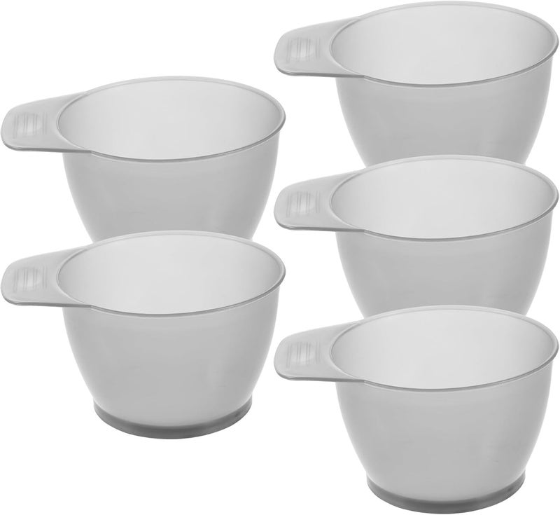 FAVOMOTO Large Hair Coloring Bowls 5pcs with Measurement Scale Plastic Dyeing Bowls for DIY Hair Dyeing Mixing Tools - Image 1