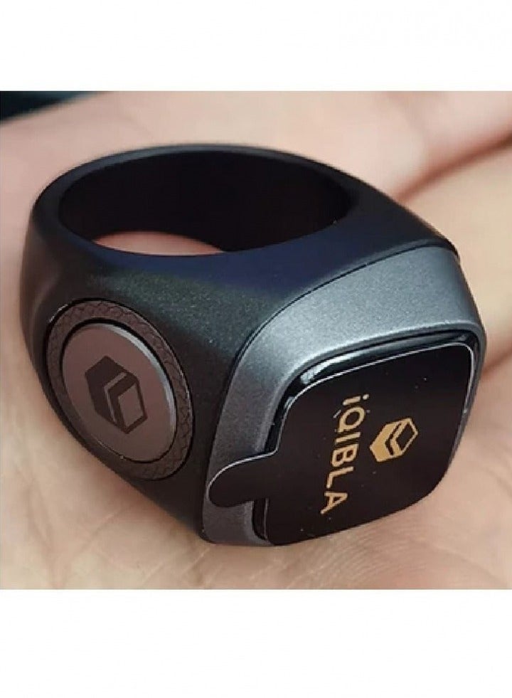 iQIBLA Smart Tasbih Plastic Zikr Lite Ring Black Grey 18MM - Image 1