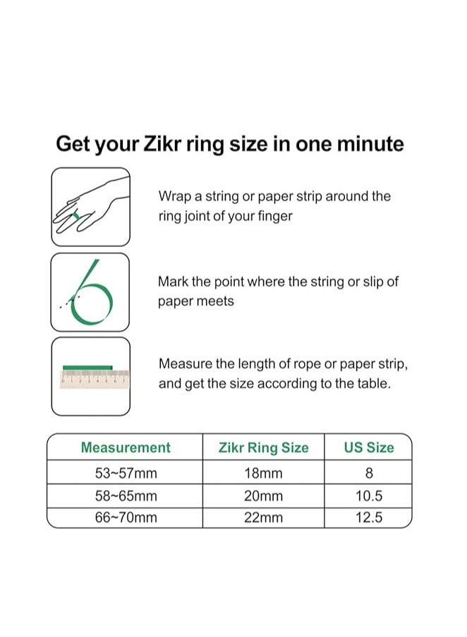 iQIBLA Smart Tasbih Plastic Zikr Lite Ring Black Grey 18MM - Image 3