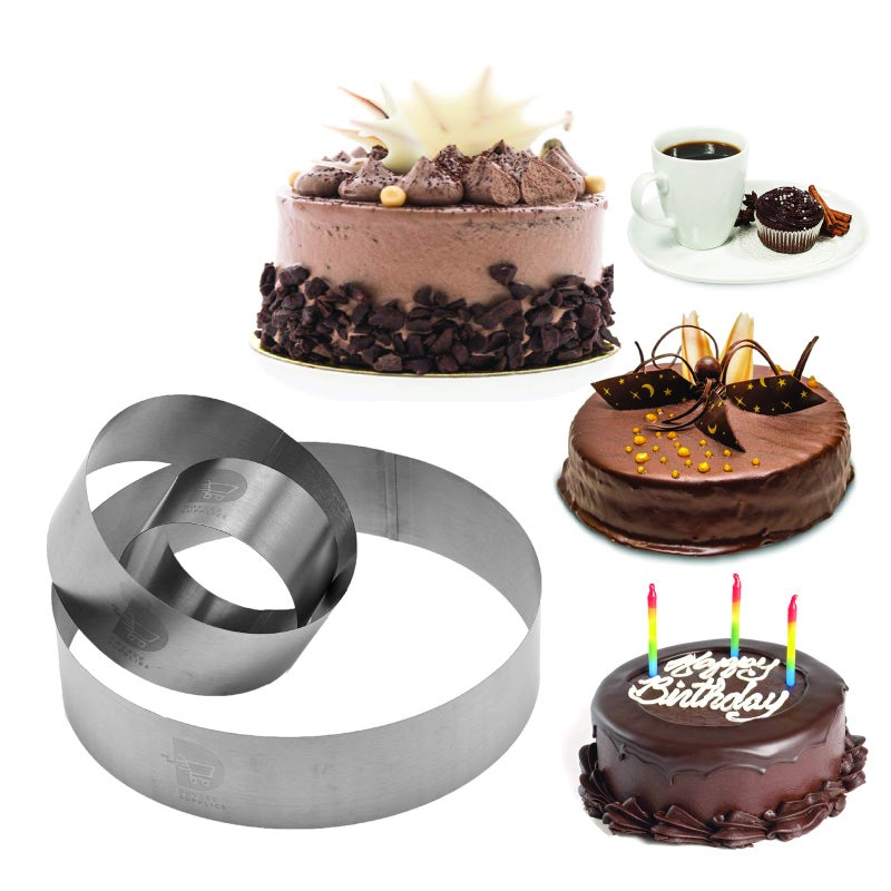 Doyzee Supplies Cake Mold Set - Pastry & Mousse Ring Molds for Baking - 4/6/8/10 Inch - Image 4