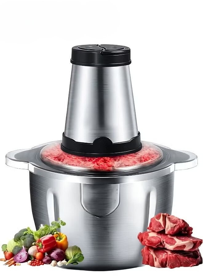 Gold Crest Electric Meat Chopper Grinder 3 Litre 400W with two variable speed Stainless Steel Bowl Food Processor for Meat Vegetables Onion Ginger Garlic Mincer Blender for Home / Restaurants / Kitchen  - Image 1