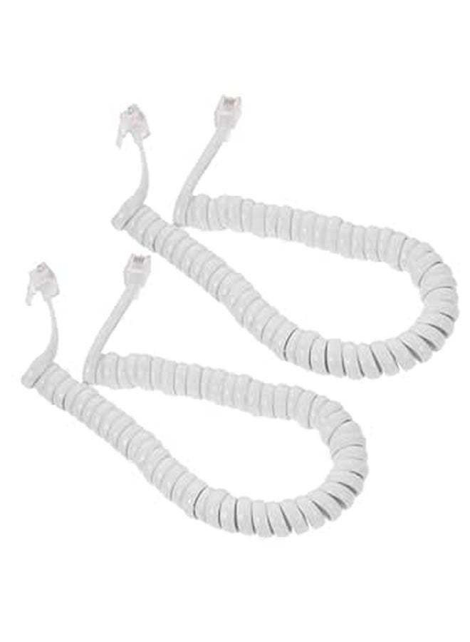 2 Pack Coiled Telephone Cord Receiver Wire Flexible Spiral Home Office Use - Image 1