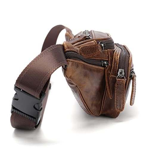 Hebetag Leather Fanny Pack Waist Bag for Men Women Outdoor Travel Hiking Camping Walking Running Hip Bum Belt Slim Cell Phone Purse Wallet Pouch Coffee - Image 5