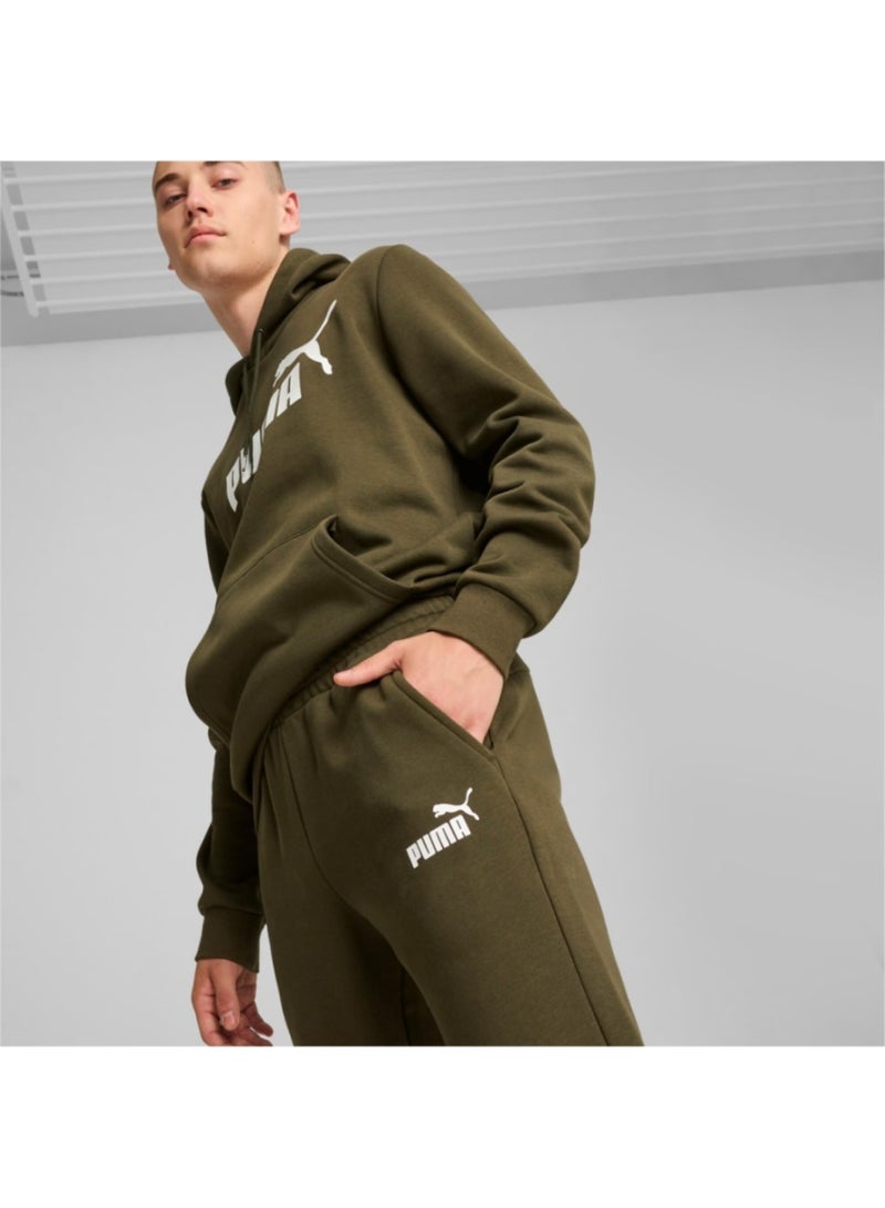PUMA Ess Logo Pants Fl Cl (S) Dark Olive  - Image 3