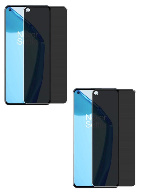 2 Piece Tempered Glass Screen Protector Anti-Spy Privacy Designed For OnePlus 9R Full Glue Edge to Edge Full Screen Coverage And Bubble Free
