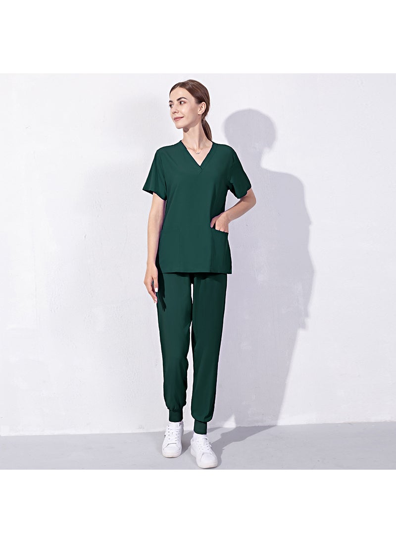 Generic Summer Medical Nurse Uniform Set for Women 42016 dark green LW 