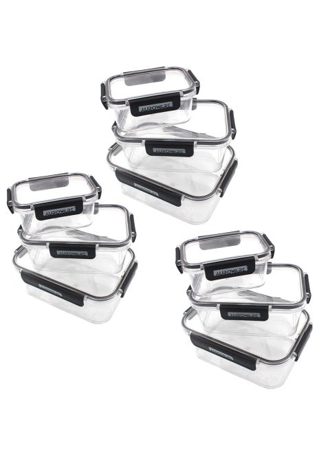 Auroware 9 Set Storage Sealed Crisper Container with Leak proof Lid