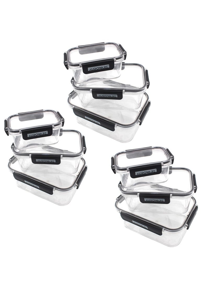 Auroware 9 Set Storage Sealed Crisper Container with Leak proof Lid