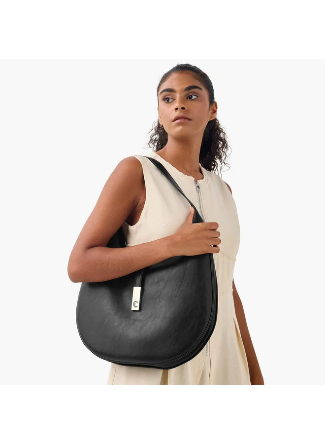 Le Confort Women Solid Shoulder Bag with Zip Closure