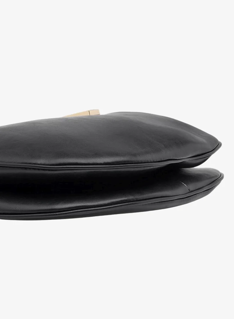 Le Confort BLACK Women Solid Shoulder Bag with Zip Closure for Women | Best Price UAE
