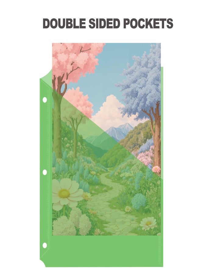 Seashell 25 Pack Poly Translucent Slash File Jacket,3 Hole Punch Binder Organizer Pockets,Letter Size, Assorted Colors,Plastic Binder Pockets Sleeves - Image 4