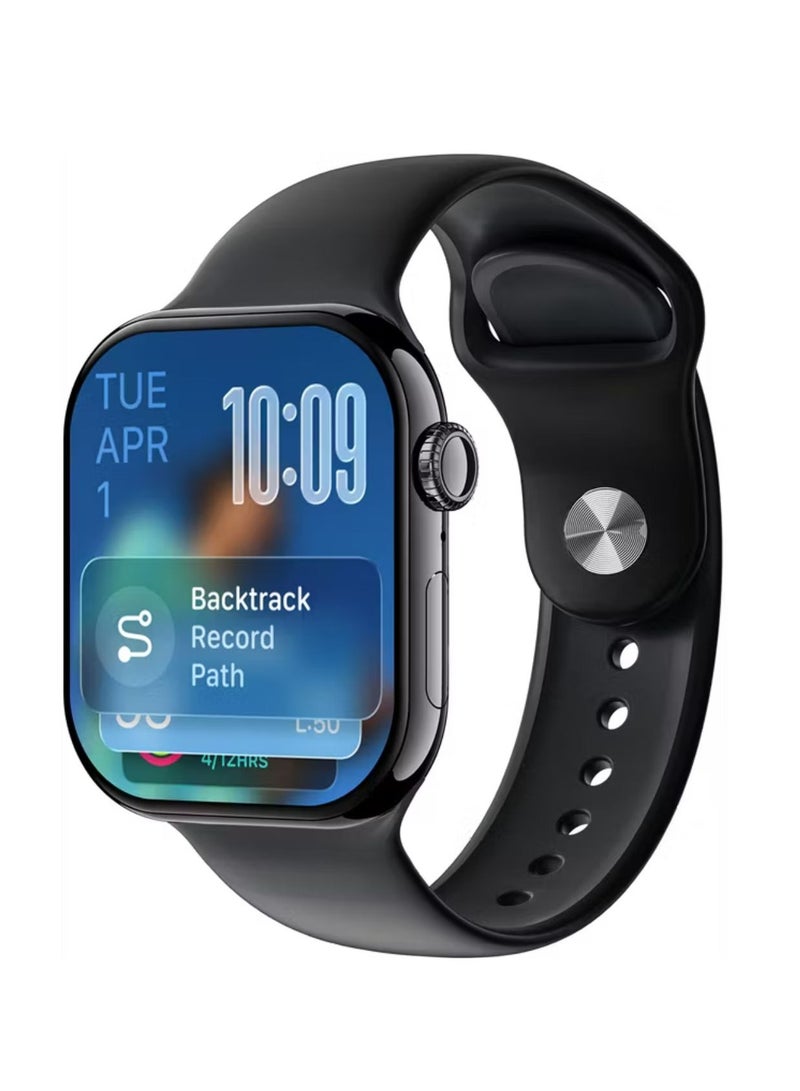 GREEN LION Communicate Smart Watch with 2.07" IPS Dispaly, 380mAh Battery Capacity, Wireless Charging, AI Voice Assistant, 1GB Flash, 3-5 Days Working Time - Black - Image 1