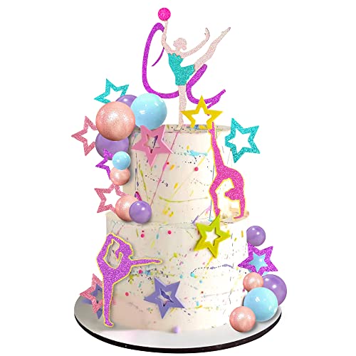 DRWATE 27 PCS Gymnastics Cake Toppers - Balls & Decor Sets for Girls' Gymnastics Birthday Parties & Baby Showers - Image 1