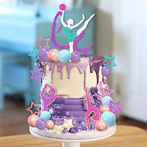 DRWATE 27 PCS Gymnastics Cake Toppers - Balls & Decor Sets for Girls' Gymnastics Birthday Parties & Baby Showers - Image 5