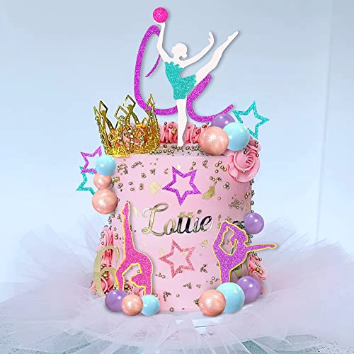 DRWATE 27 PCS Gymnastics Cake Toppers - Balls & Decor Sets for Girls' Gymnastics Birthday Parties & Baby Showers - Image 4