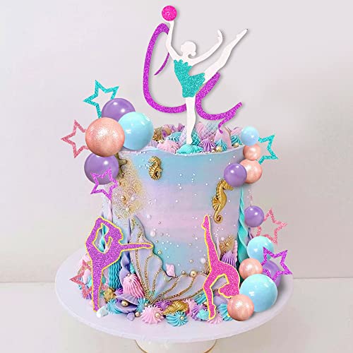 DRWATE 27 PCS Gymnastics Cake Toppers - Balls & Decor Sets for Girls' Gymnastics Birthday Parties & Baby Showers - Image 3