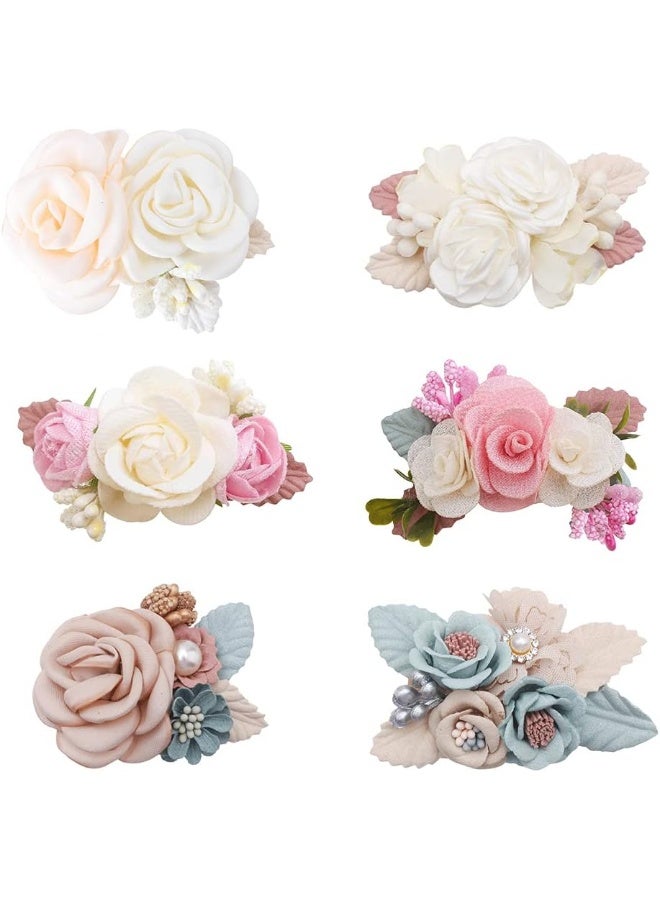 BFNAAgirl Flower Hair Clip BFNAAgirl Baby Girl Hair Bows Exquisite Hair Accessories Alligator Clips for Infants Toddlers Teen Kids Gift 6pcs/set - Image 1