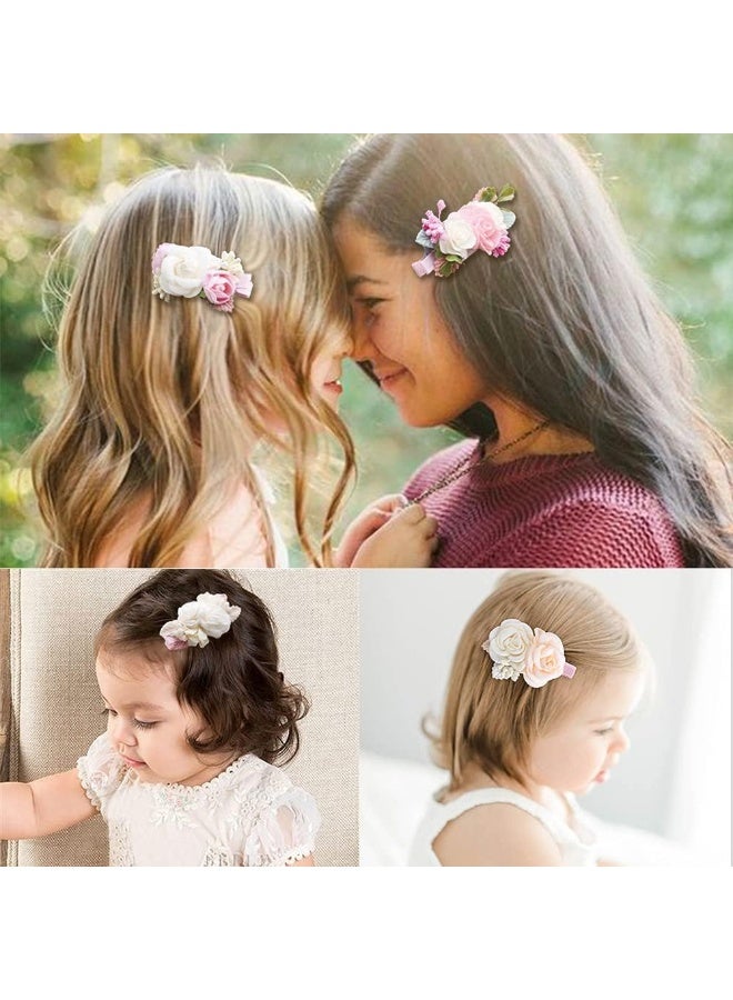 BFNAAgirl Flower Hair Clip BFNAAgirl Baby Girl Hair Bows Exquisite Hair Accessories Alligator Clips for Infants Toddlers Teen Kids Gift 6pcs/set - Image 2