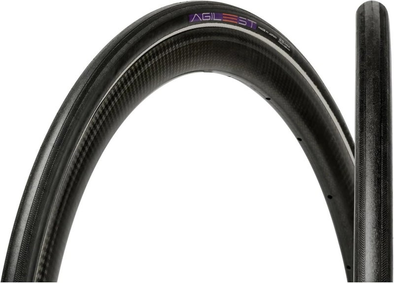 Panaracer إطار دراجة باناريسر أجيليست الأنبوبي - إطار سباق خفيف الوزن - مركب مداس متين - الحجم 700 x 25C - أسود - Image 1