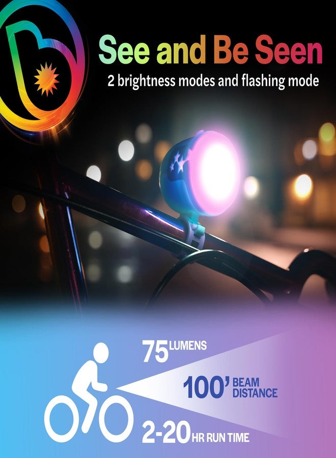 Brightz RideBrightz LED Bike Headlight and Tail Light Set - Rechargeable Bike Lights Front and Back - Kids Bicycle & Scooter Accessories for Boys and Girls - Lighting Set for Safety & Visibility Star - Image 3