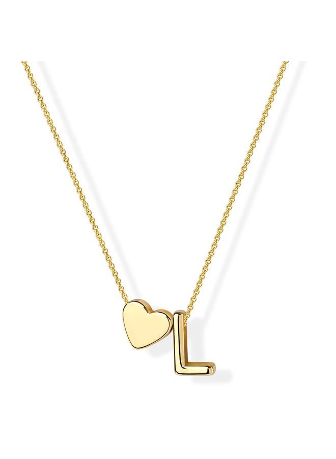 Inerney Gold Heart Initial Necklace for Women, Small, Brass, No Gemstone - Image 1