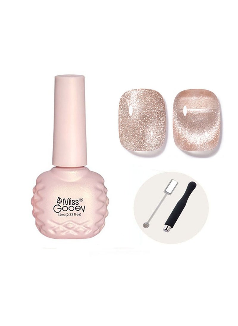 Miss Gooey Nail Polish Set Gel Nail Polish Cat Eye Color Change Glitter with Magnetic Stick Kit Super Shiny Color Long Lasting UV LED Needs Quick Drying Magnetic Art Manicure DIY At Home Soak for Women  - Image 1