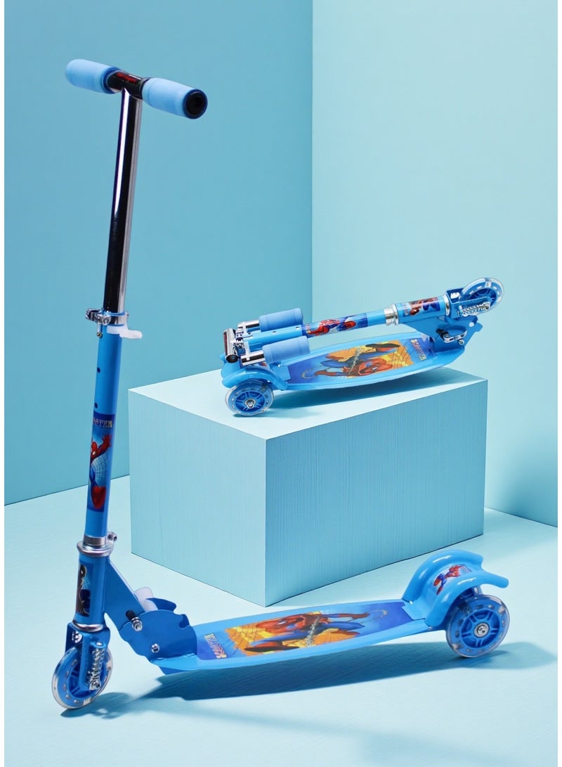 إيزي فيتشور سكوتر ركل سهل الاستخدام للأطفال من عمر 3 إلى 8 سنوات - قابل للطي ومقبض قابل لتعديل الارتفاع مع عجلات LED من البولي يوريثان وفرامل خلفية - Image 1