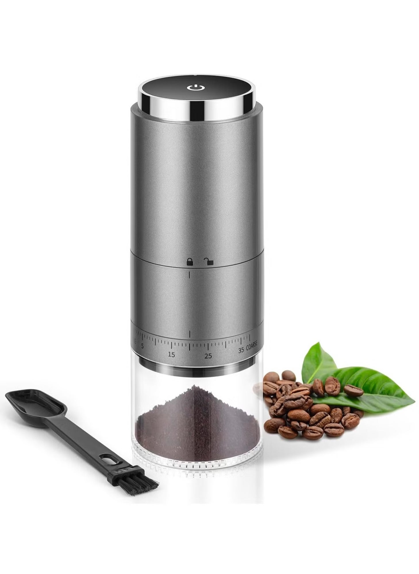 ELFSA Portable Electric Burr Coffee Grinder with 38 Adjustable Settings, Rechargeable Coffee Grinder with LED Display, Cordless Coffee Mill for Travel, Camping, Office, Espresso, Pour Over, Etc 