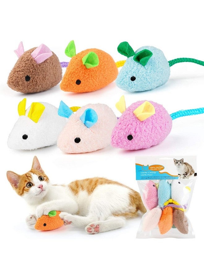 Generic Mouse Toy - 6 Pieces Cats Mouse Plush Cat Toys Realistic Cute Kitten Mice Filled Polyfill Rat For Cat  - Image 1