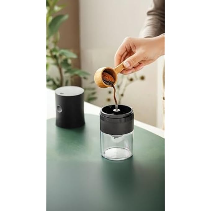 Honwor Portable Electric Burr Coffee Grinder MultiGrind Settings For Camping Drip Espresso Pour Over  French Press  Usb Charging - Image 3